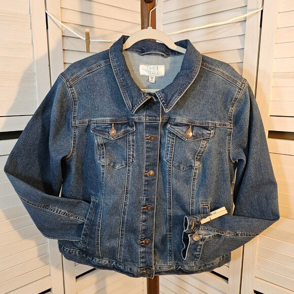 Time and Tru Classic Blue Denim Jacket Plus Size XXXL (22) - Picture 3 of 7